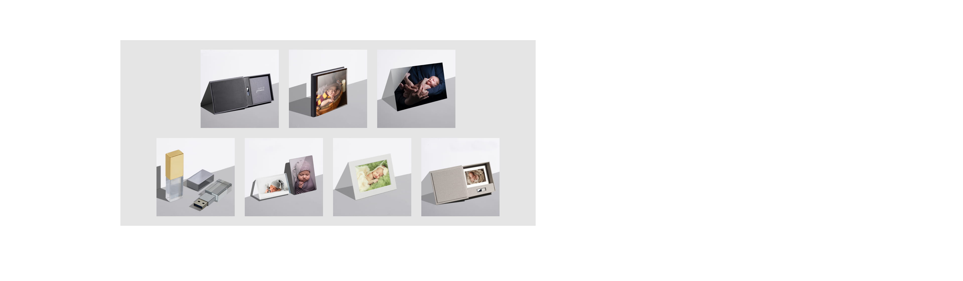 examples of the most popular print products for newborn photography